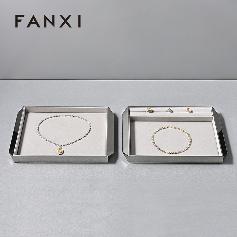 FANXI Hot sale glossy silver metal Jewelry Display Plate