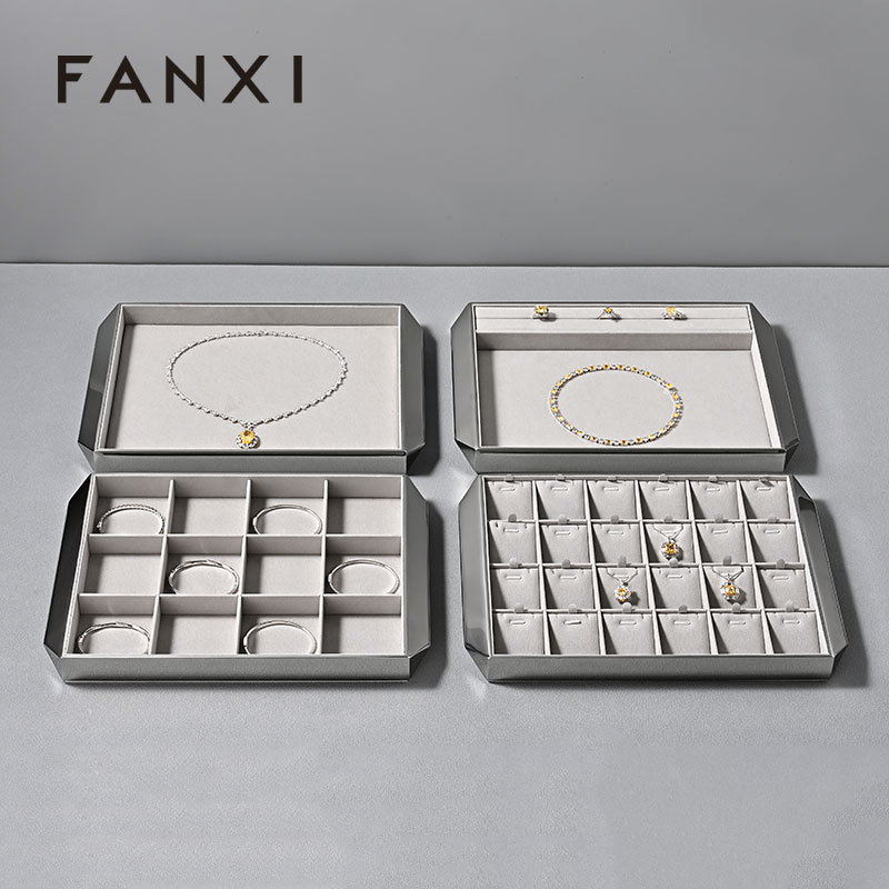 FANXI Hot sale glossy silver metal Jewelry Display Plate