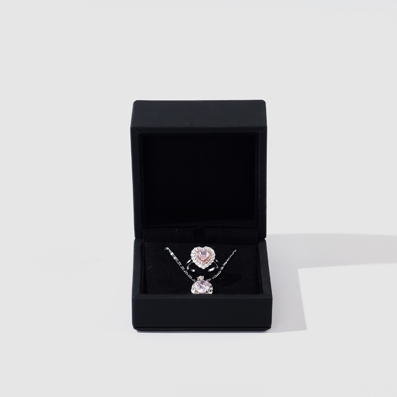 FANXI Custom black microfiber inside jewelry box