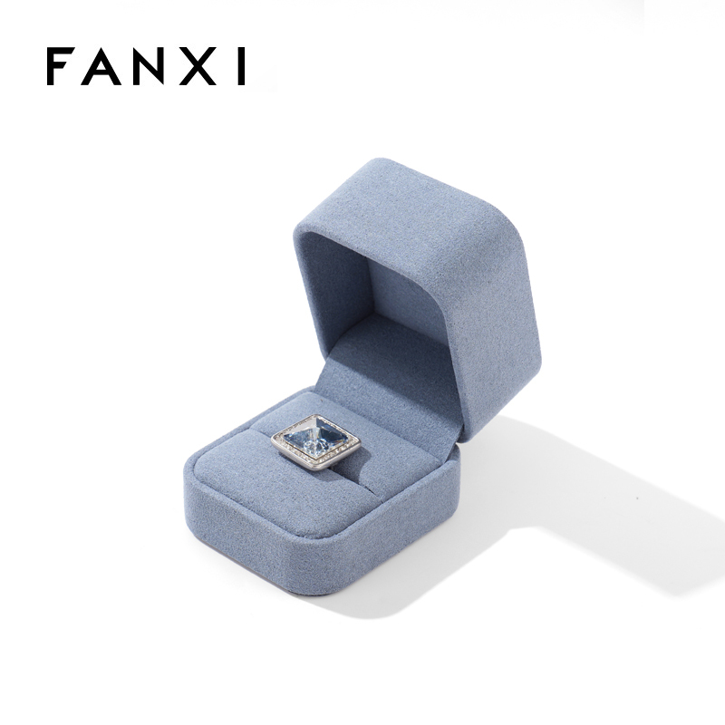 FANXI Custom blue leatherette paper jewelry box