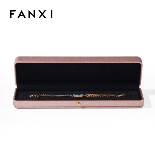 FANXI Custom pink PU leather jewelry box