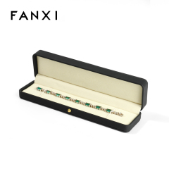 FANXI Custom black velvet PU leather jewelry box
