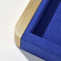 FANXI Custom blue wood microfiber jewelry tray