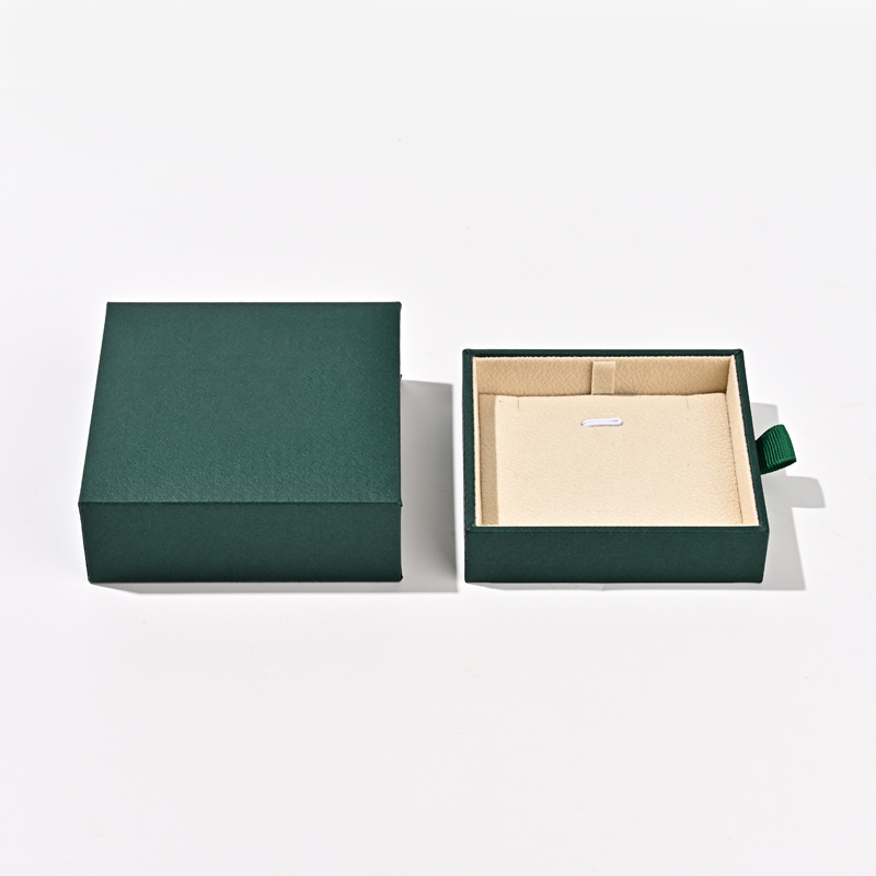FANXI Custom green paper velvet necklace box