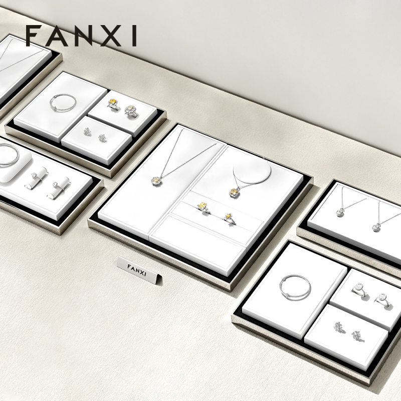 FANXI Wholesale Leather White Jewelry Display