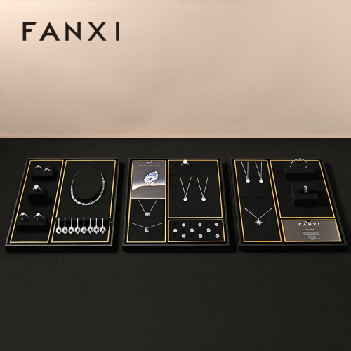 FANXI Fashion Black Metal Jewelry Combination Set