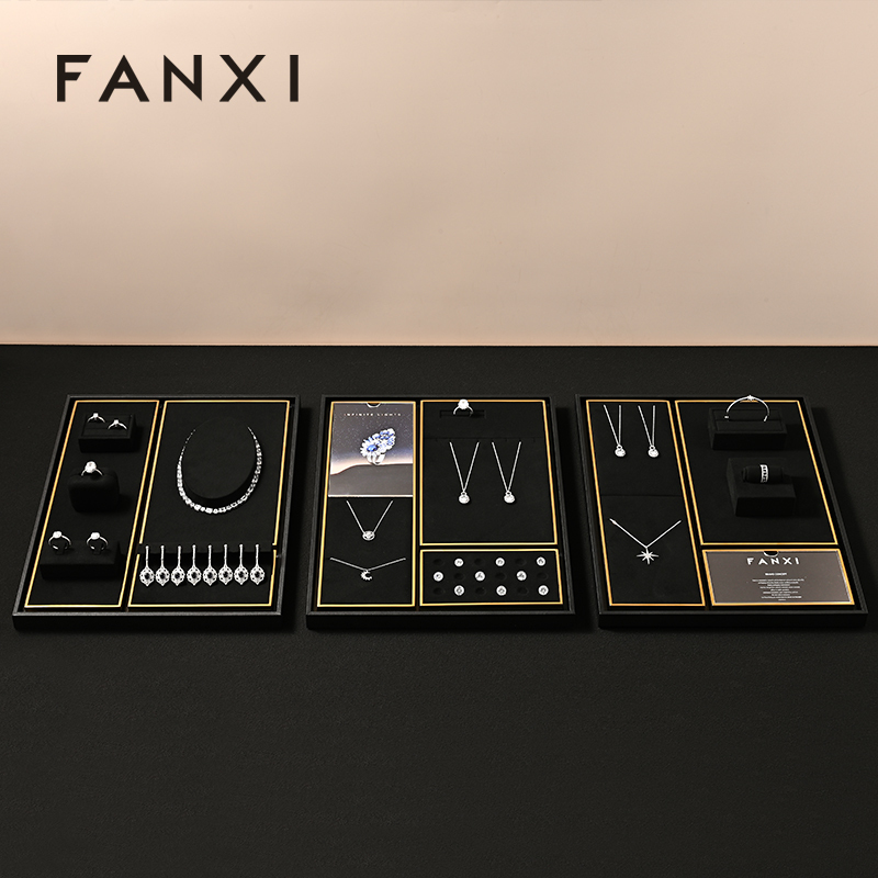 FANXI Fashion Black Metal Jewelry Combination Set