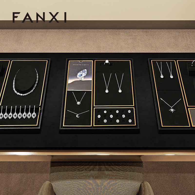 FANXI Fashion Black Metal Jewelry Combination Set