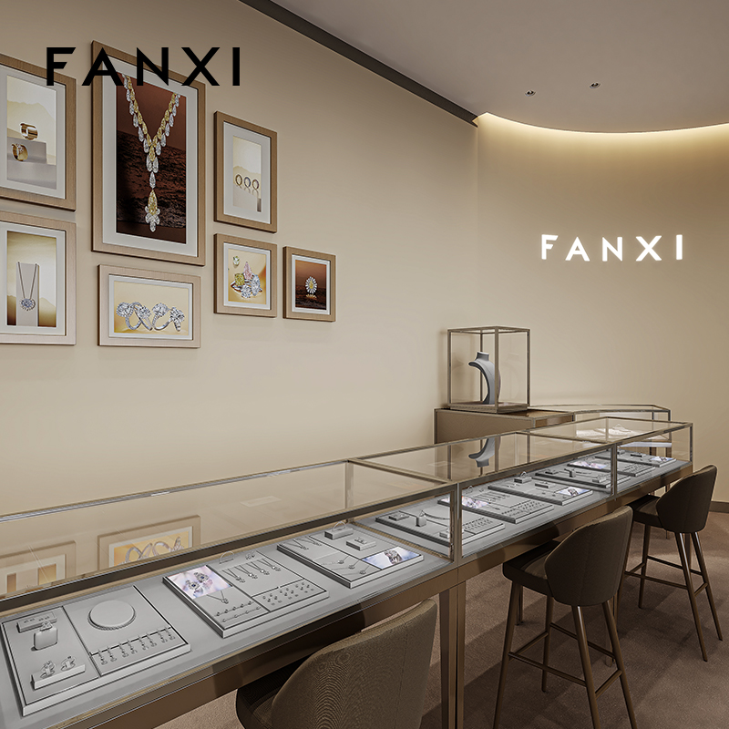 FANXI Luxury metal Gray Jewelry display set series
