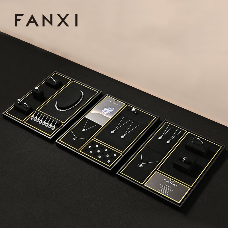 FANXI Fashion Black Metal Jewelry Combination Set