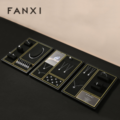 FANXI Fashion Black Metal Jewelry Combination Set