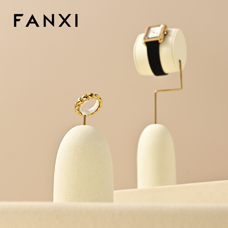 FANXI High end Beige Microfiber Jewelry display set
