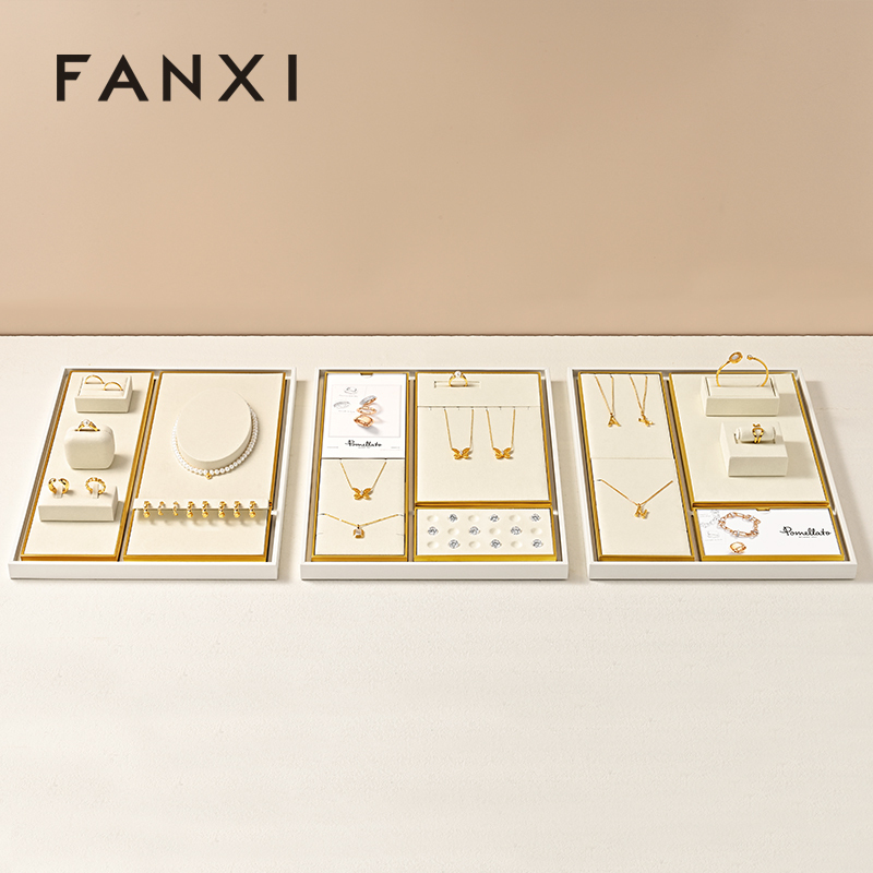 FANXI Fashion Beige Metal Jewelry Combination Set