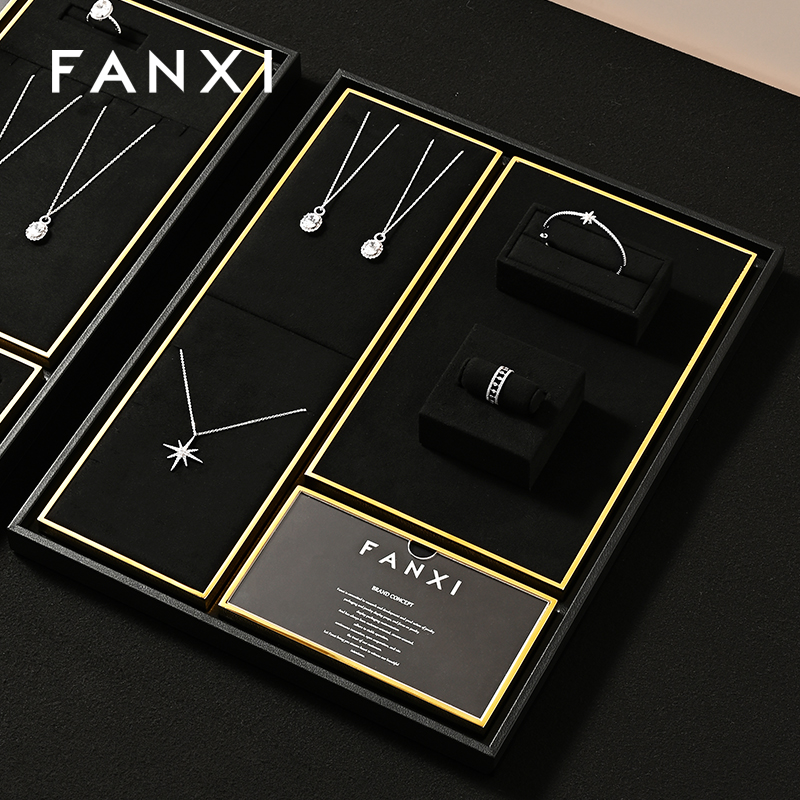 FANXI Fashion Black Metal Jewelry Combination Set