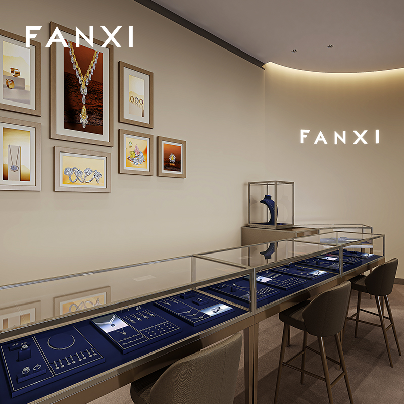 FANXI Fashion Blue Metal Jewelry Combination Set
