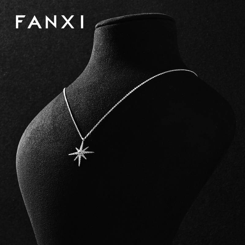 FANXI New arrival Black Microfiber Jewelry display set