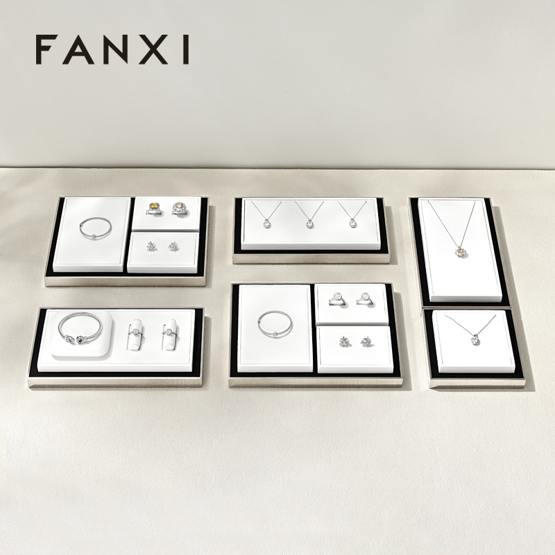 FANXI Wholesale Leather White Jewelry Display