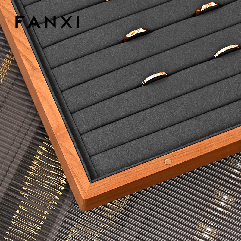 FANXI Hot sale dark gray PU leather Jewelry case