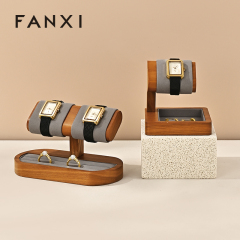 FANXI High quality gray solid wood Watch display stand