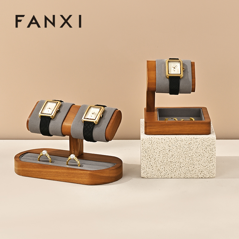 FANXI High quality gray solid wood Watch display stand