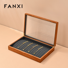 FANXI Hot sale dark gray PU leather Jewelry case