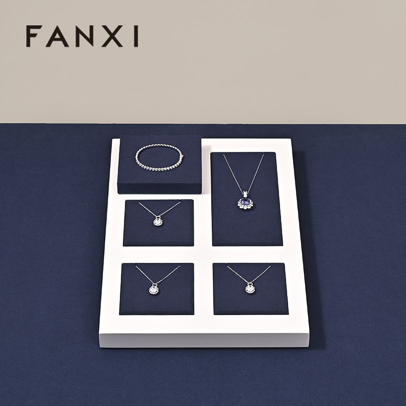 FANXI Hot sale blue Baking paint Jewelry display set series