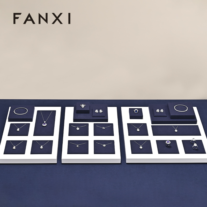 FANXI Hot sale blue Baking paint Jewelry display set series