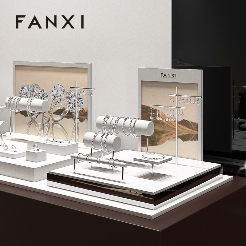 FANXI Wholesale metal leather Jewelry display set series