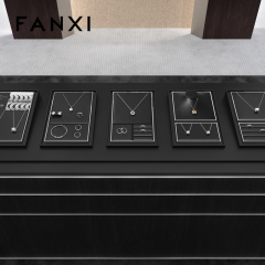 FANXI Luxury Black PU leather Jewelry display set