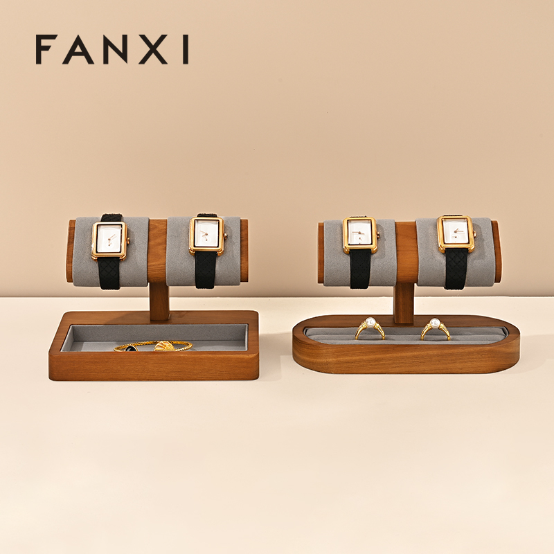 FANXI High quality gray solid wood Watch display stand