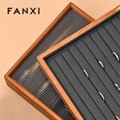 FANXI Hot sale dark gray PU leather Jewelry case