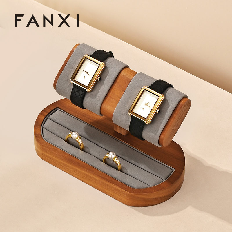 FANXI High quality gray solid wood Watch display stand