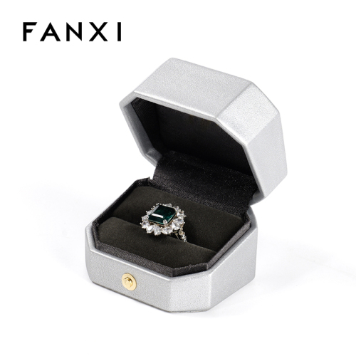 FANXI Custom silvery velvet leather Jewelry box