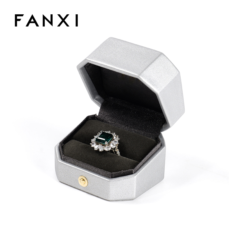 FANXI Custom silvery velvet leather Jewelry box