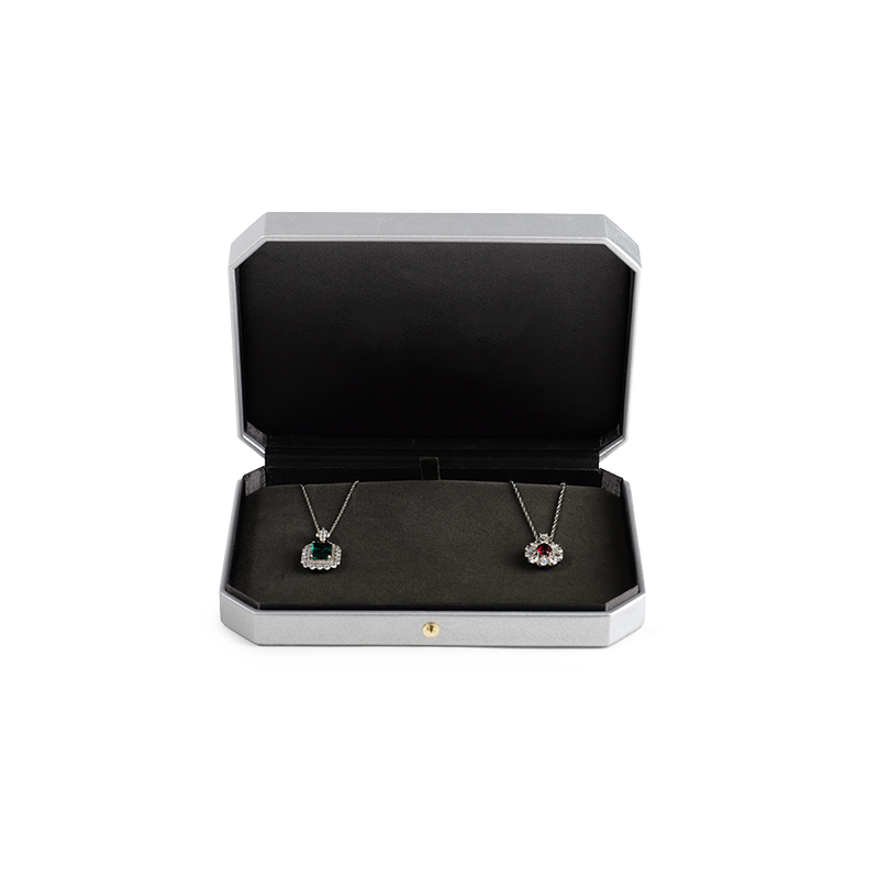 FANXI Custom silvery velvet leather big necklace box