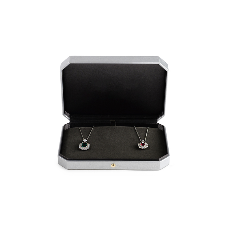 FANXI Custom silvery velvet leather big necklace box