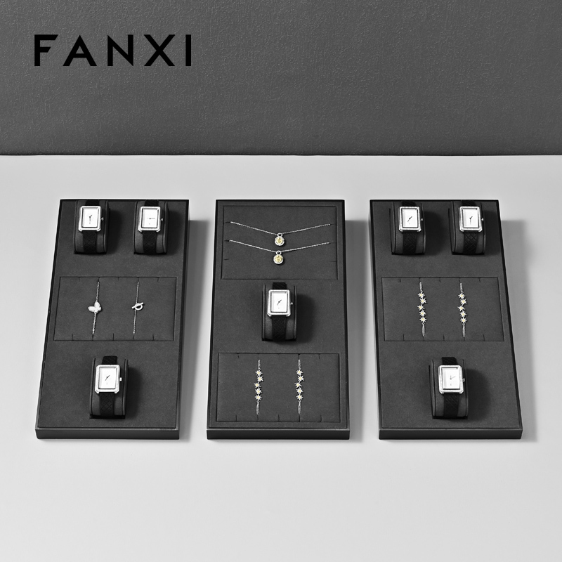 FANXI Factory Gray Microfiber Jewelry display set