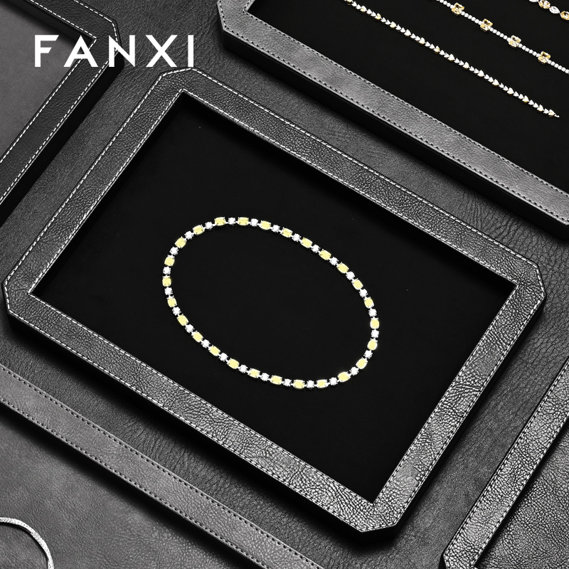 FANXI Fashion Polychrome Velvet Jewelry Display tray