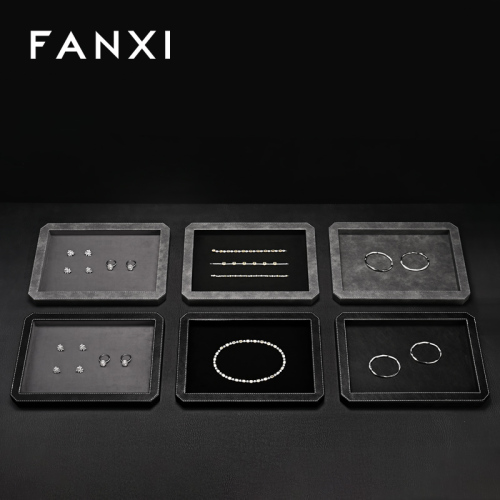FANXI Fashion Polychrome Velvet Jewelry Display tray