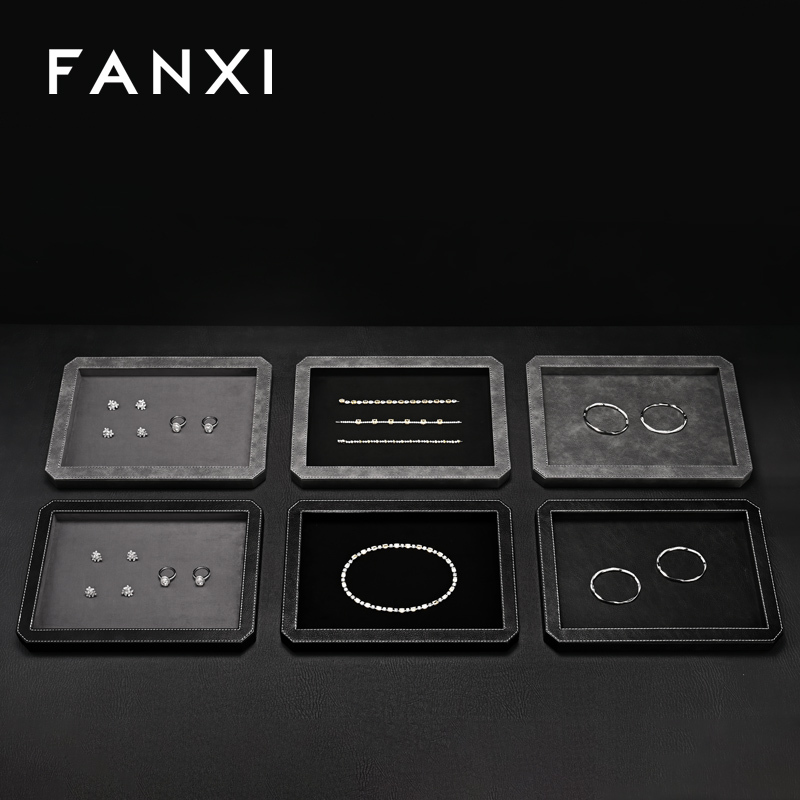 FANXI Fashion Polychrome Velvet Jewelry Display tray