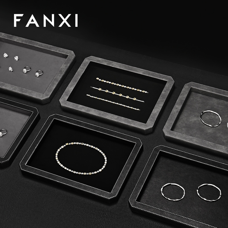 FANXI Fashion Polychrome Velvet Jewelry Display tray