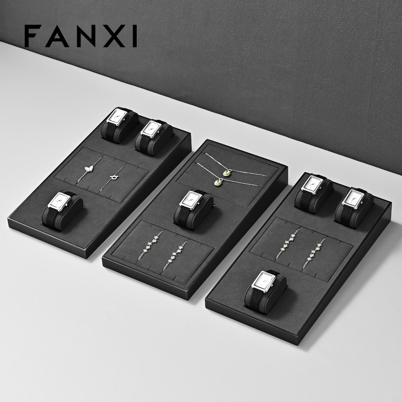 FANXI Factory Gray Microfiber Jewelry display set