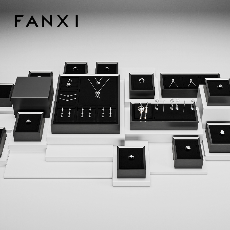 FANXI High quality Black Microfiber Jewelry Display tray