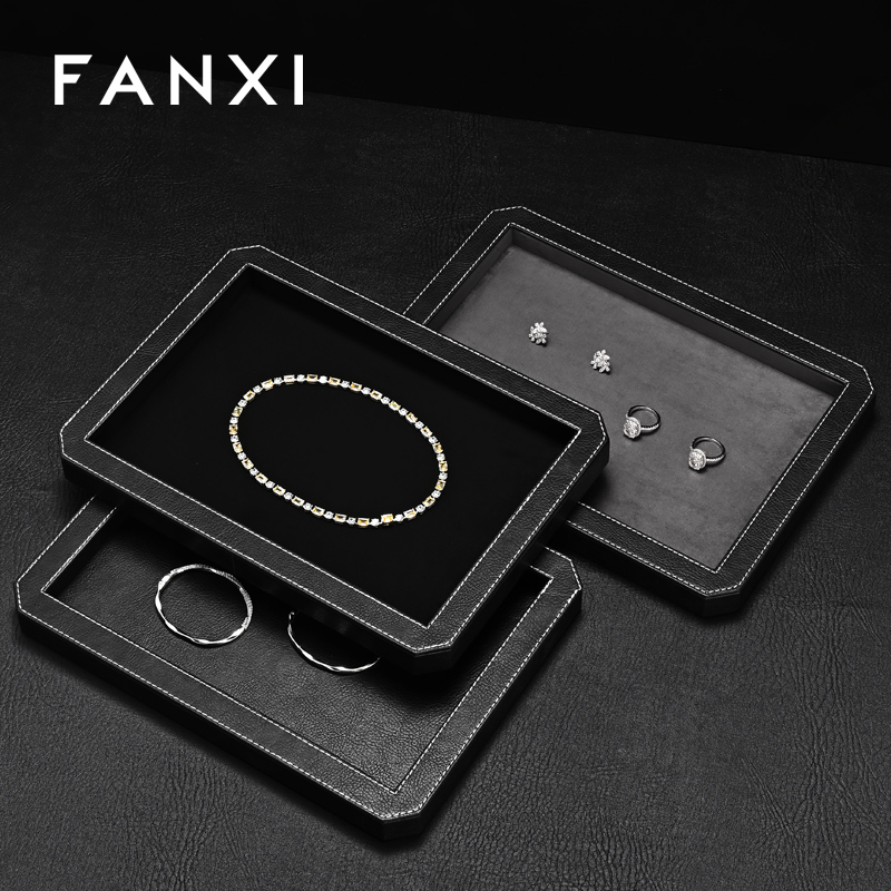 FANXI Fashion Polychrome Velvet Jewelry Display tray