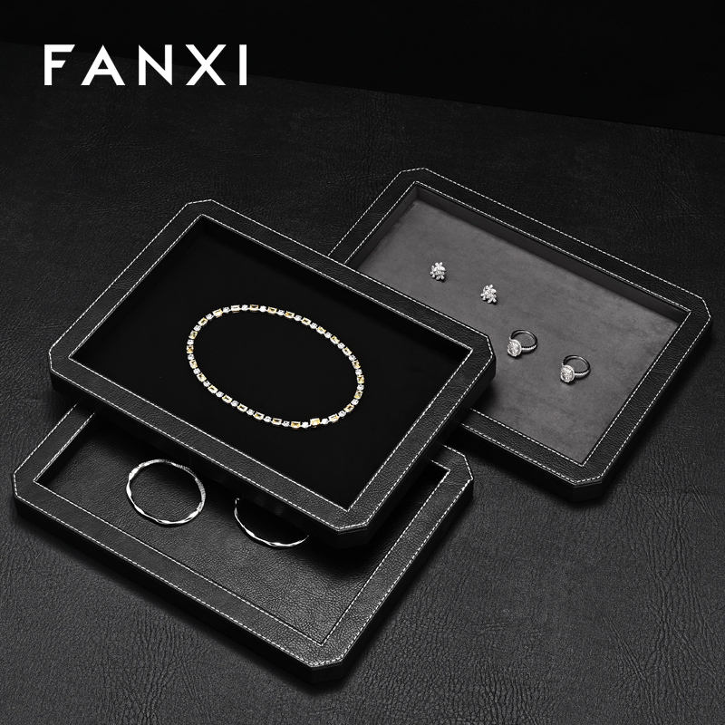 FANXI Fashion Polychrome Velvet Jewelry Display tray