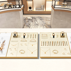FANXI Hot sale Beige Metal Jewelry display tray