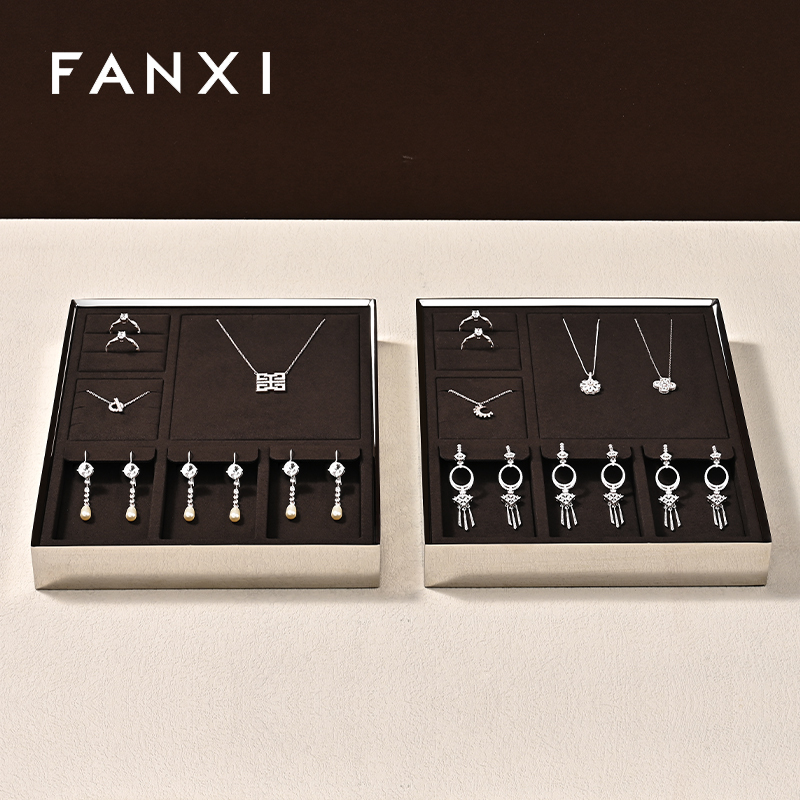 FANXI Hot sale Brown Metal Jewelry display tray