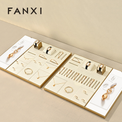 FANXI Hot sale Beige Metal Jewelry display tray