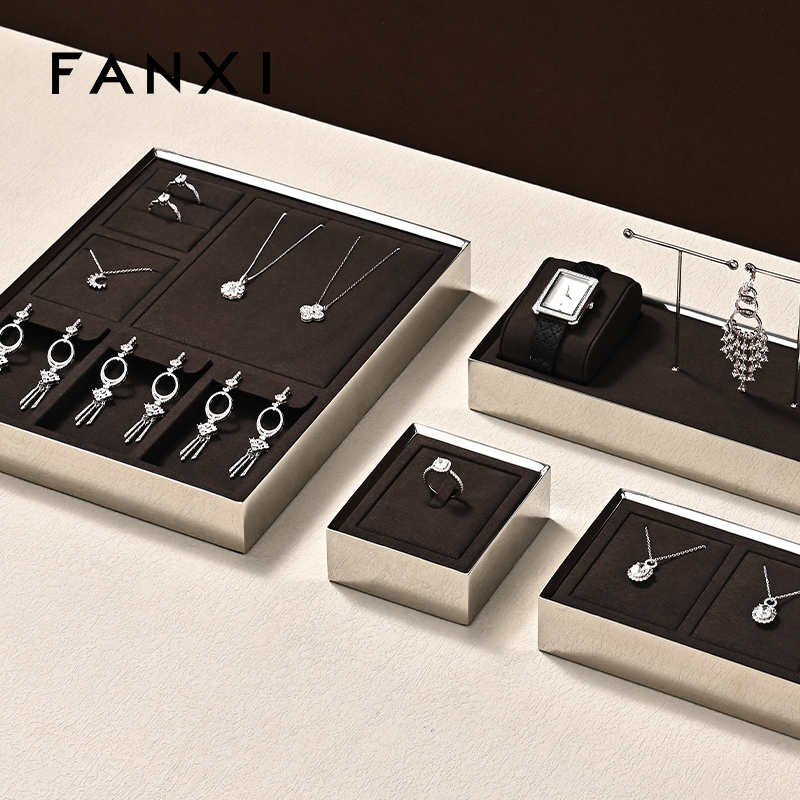 FANXI Hot sale Brown Metal Jewelry display tray