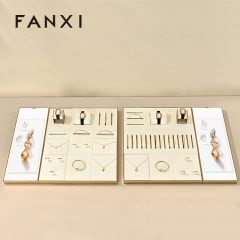 FANXI Hot sale Beige Metal Jewelry display tray